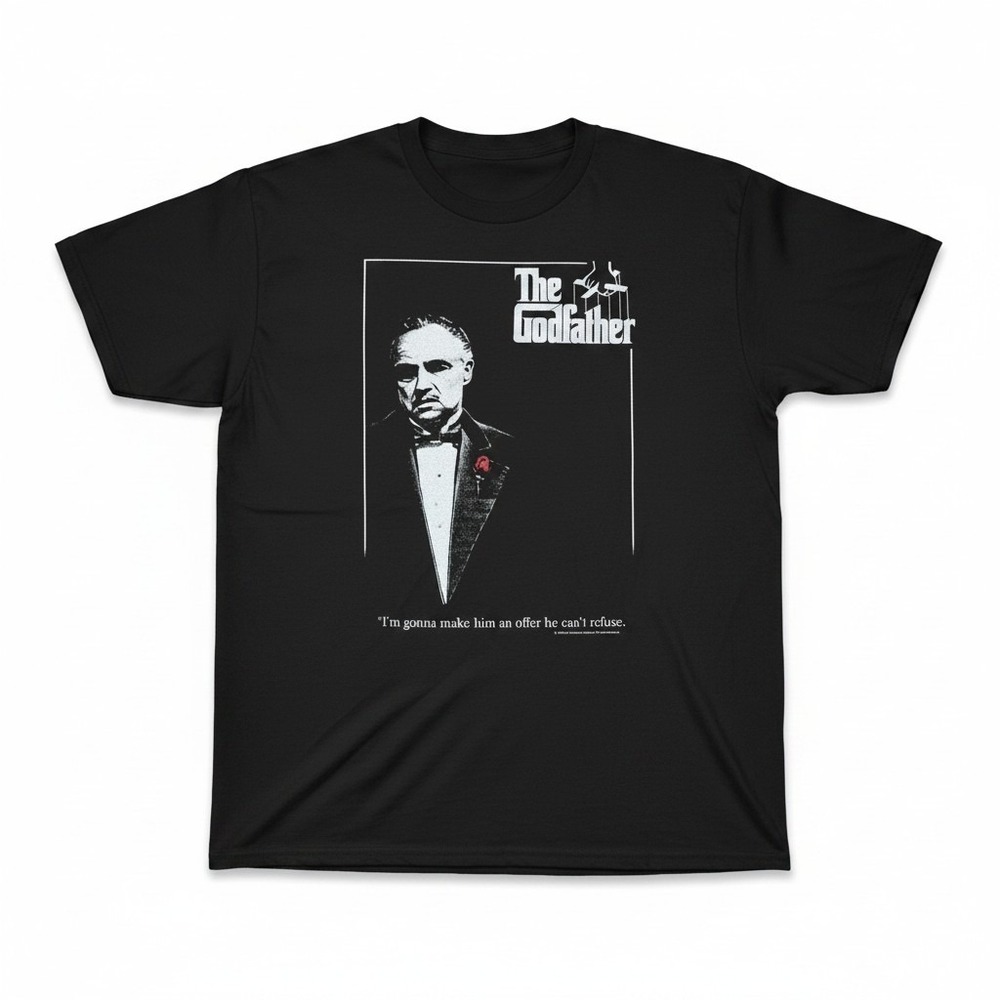 Tultex The Godfather T-Shirt XL Black Marlon Brando‎ Movie Graphic Film Core